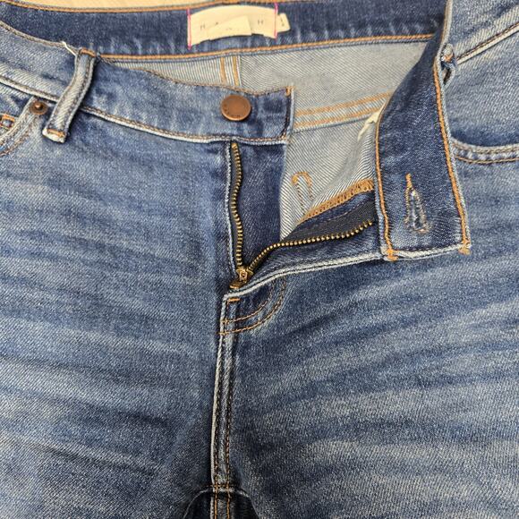 Hatch Maternity Jeans Womens 27 Mid Rise Cropped Straight Leg Raw Hem Stretch - Picture 7 of 11